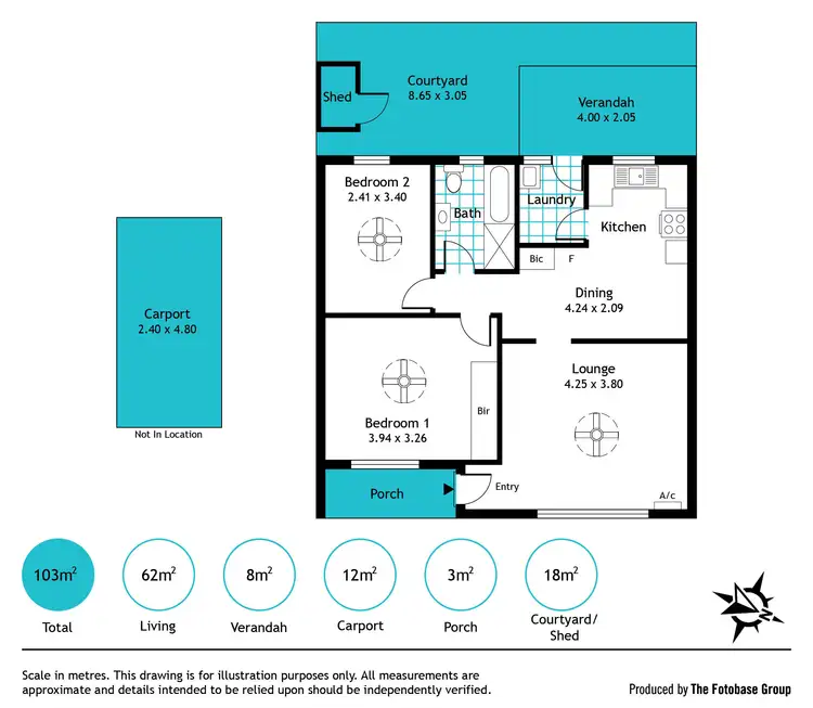 Floorplan of Homely unit listing, 2/366 Sir Donald Bradman Drive, Brooklyn Park SA 5032