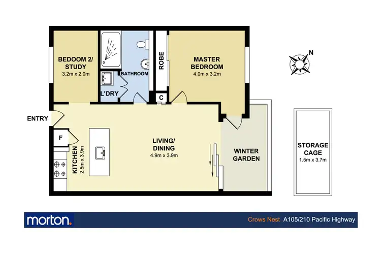 Floorplan of Homely apartment listing, A105/210 Pacific Highway, Crows Nest NSW 2065