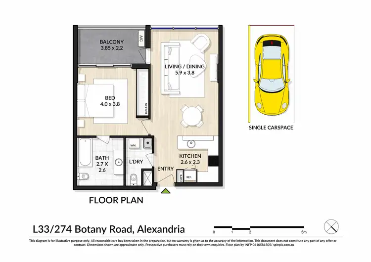 Floorplan of Homely unit listing, L33/274 Botany Road, Alexandria NSW 2015