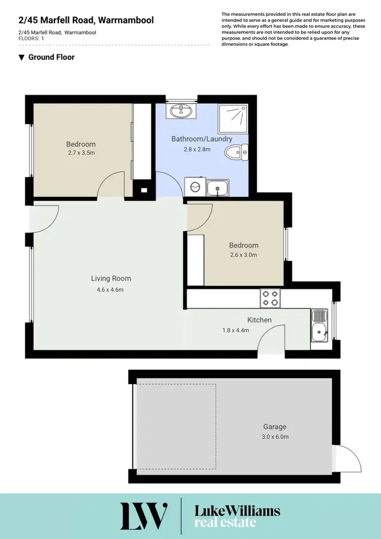 Floorplan of Homely unit listing, 2/45 Marfell Road, Warrnambool VIC 3280