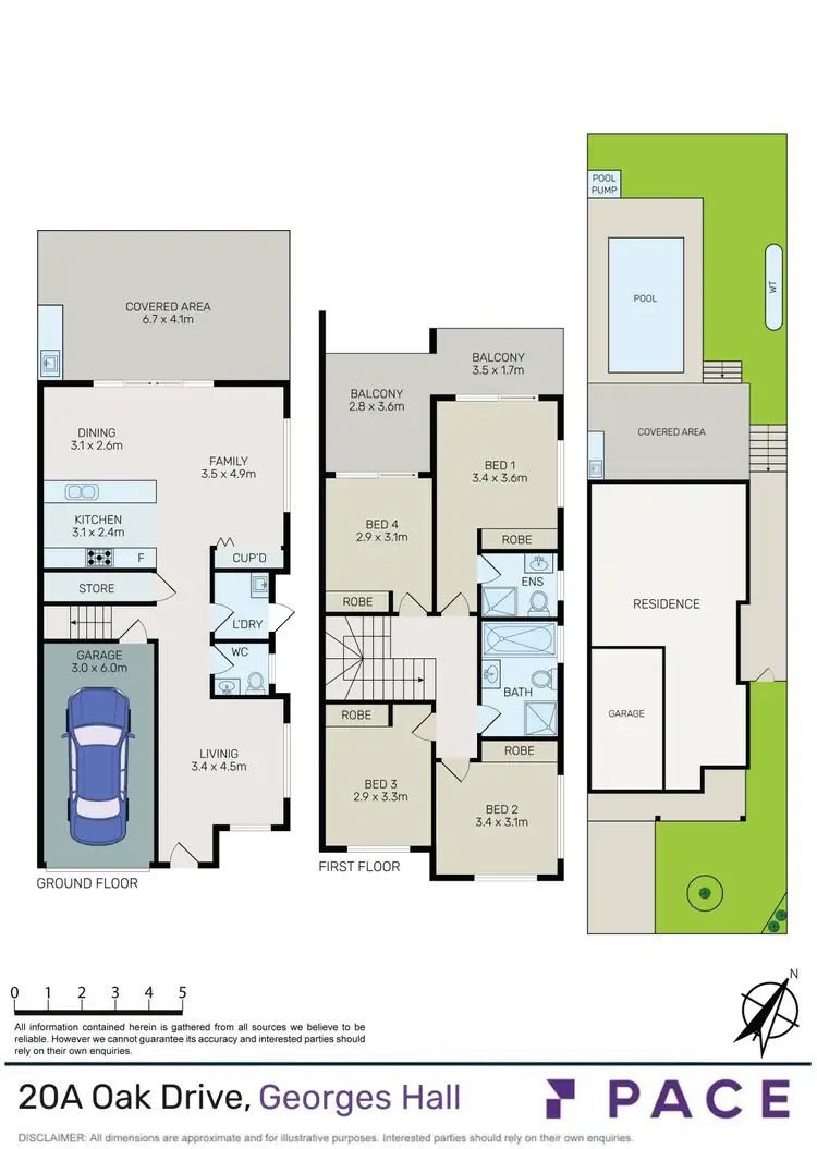 Floorplan of Homely semi-detached listing, 20A Oak Drive, Georges Hall NSW 2198