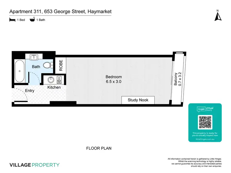 Floorplan of Homely apartment listing, 311/653 George Street, Haymarket NSW 2000