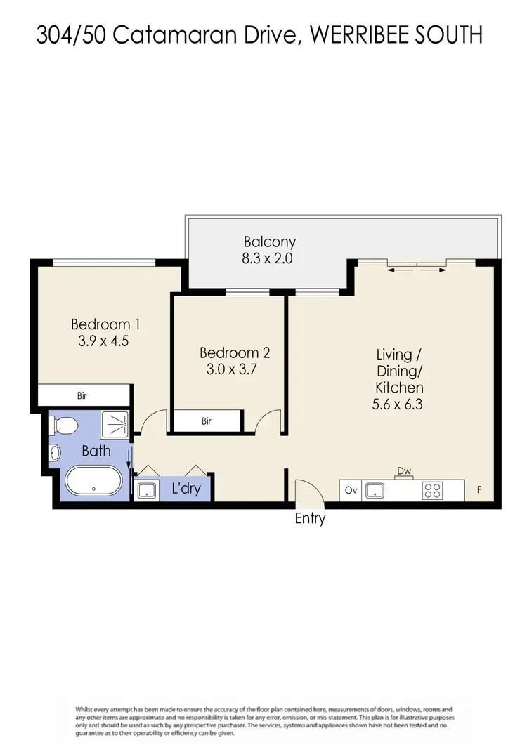 Floorplan of Homely unit listing, 304/50 Catamaran Drive, Werribee South VIC 3030