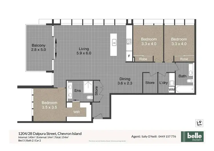 Floorplan of Homely apartment listing, 1204/28 Dalpura Street, Chevron Island QLD 4217