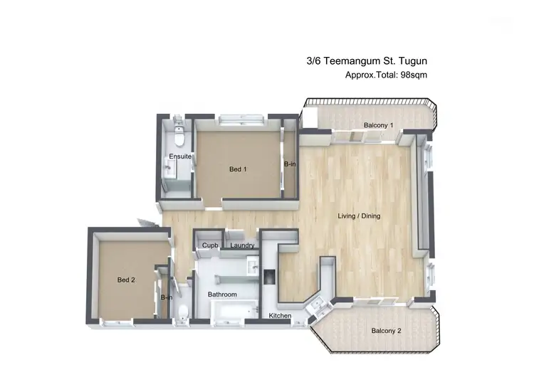 Floorplan of Homely apartment listing, 3/6 Teemangum Street, Tugun QLD 4224