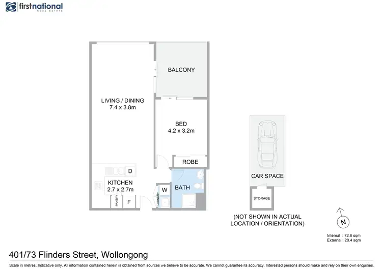Floorplan of Homely unit listing, 401/73 Flinders Street, Wollongong NSW 2500