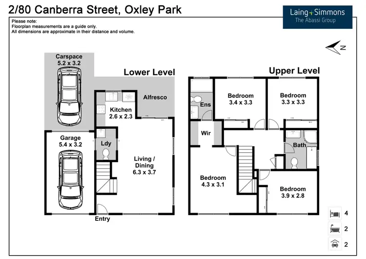 Floorplan of Homely townhouse listing, 2/80 Canberra Street, Oxley Park NSW 2760