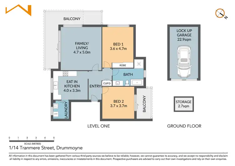 Floorplan of Homely apartment listing, 1/14-16 Tranmere Street, Drummoyne NSW 2047