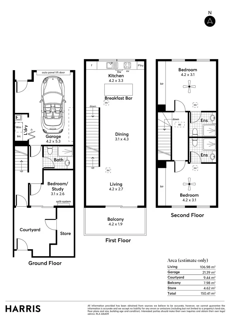 Floorplan of Homely townhouse listing, 45 Park Terrace, Gilberton SA 5081