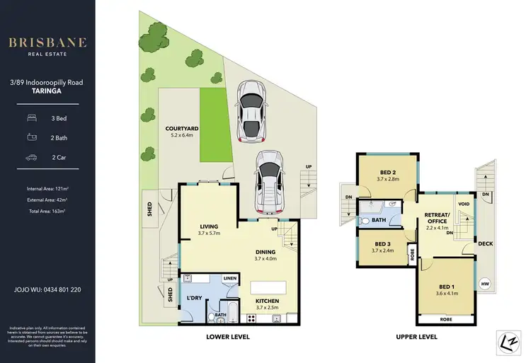 Floorplan of Homely townhouse listing, 3/89 Indooroopilly Road, Taringa QLD 4068