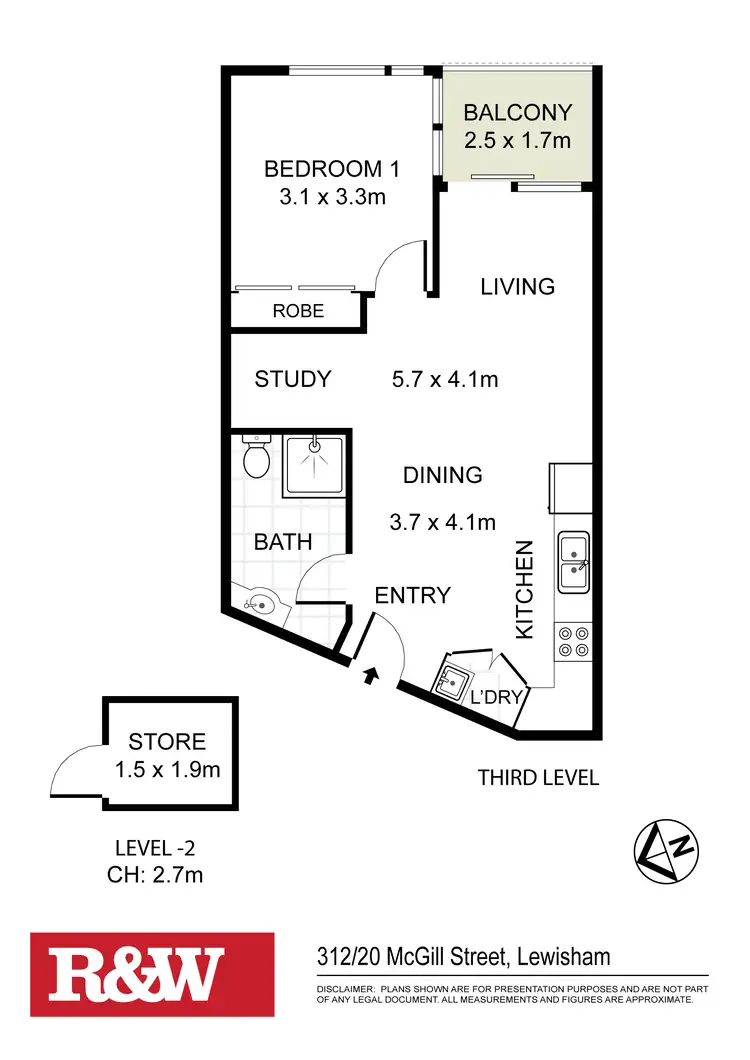 Floorplan of Homely apartment listing, 312/20 McGill Street, Lewisham NSW 2049