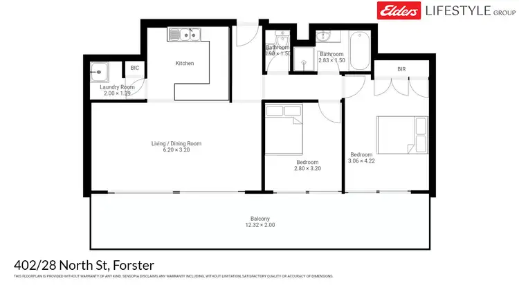 Floorplan of Homely apartment listing, 402/28 North Street, Forster NSW 2428