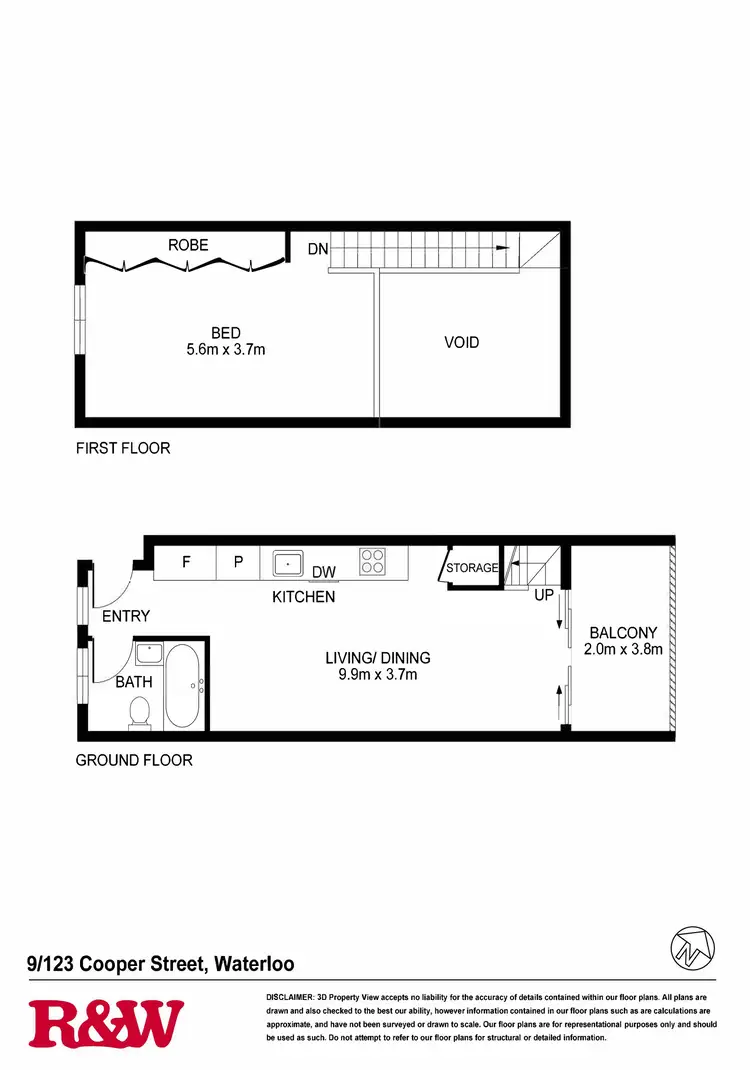 Floorplan of Homely apartment listing, 9/123 Cooper Street, Waterloo NSW 2017