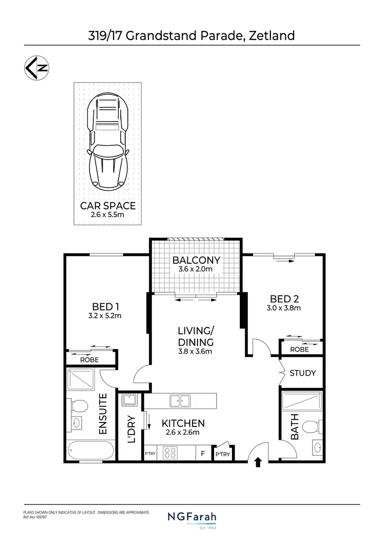 Floorplan of Homely apartment listing, 319/17 Grandstand Parade, Zetland NSW 2017