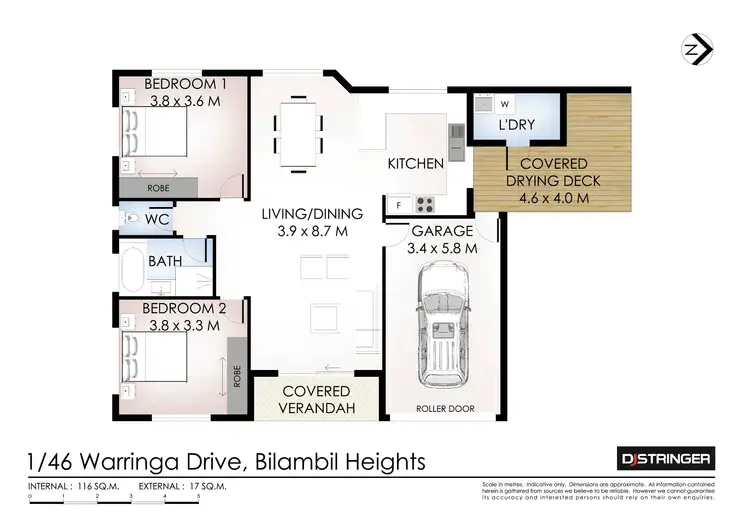 Floorplan of Homely unit listing, 1/46 Warringa Drive, Bilambil Heights NSW 2486
