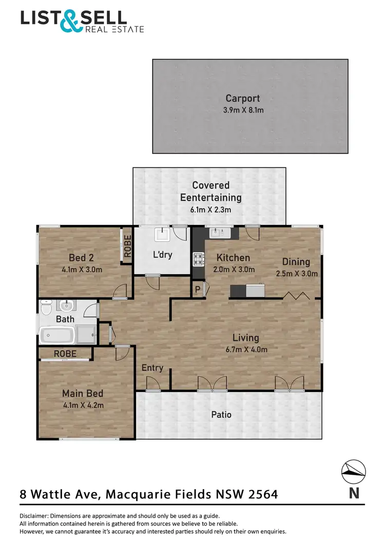 Floorplan of Homely house listing, 8 Wattle Avenue, Macquarie Fields NSW 2564