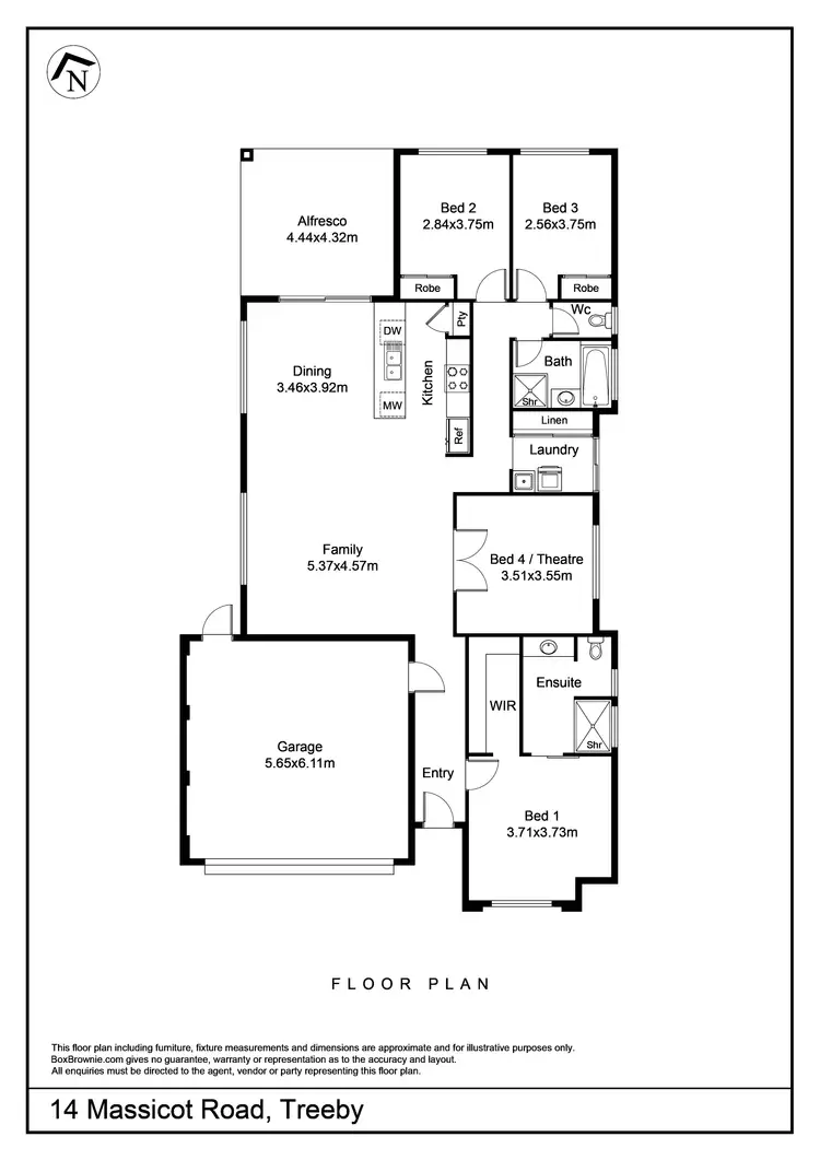 Floorplan of Homely house listing, 14 Massicot Road, Treeby WA 6164
