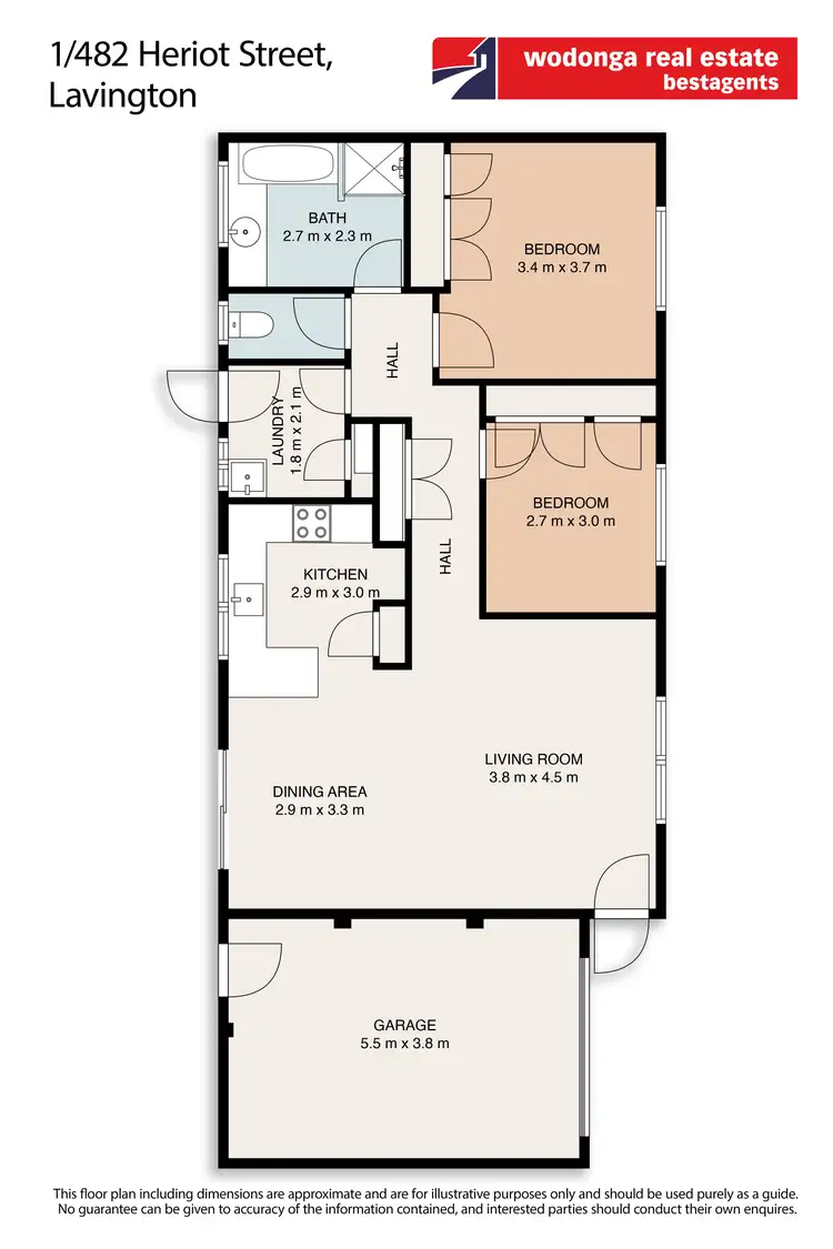 Floorplan of Homely unit listing, 1/482 Heriot Street, Lavington NSW 2641