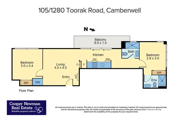 Floorplan of Homely apartment listing, 105/1280 Toorak Road, Camberwell VIC 3124