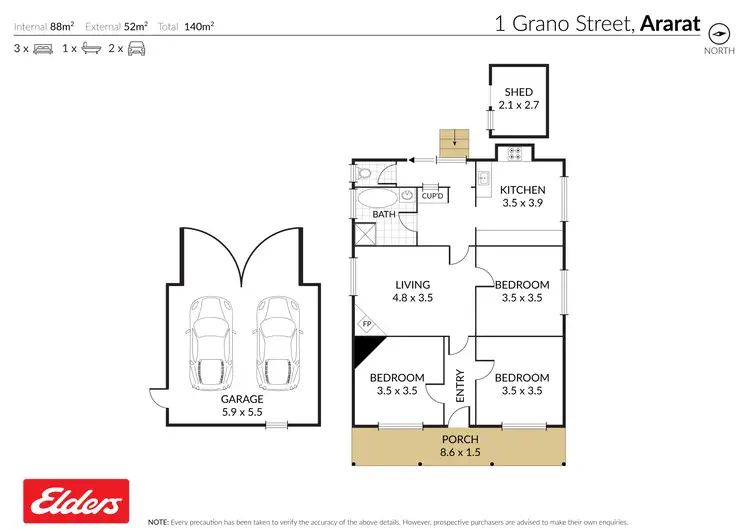 Floorplan of Homely house listing, 1 Grano Street, Ararat VIC 3377