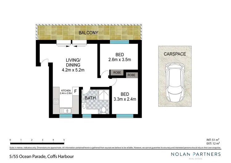 Floorplan of Homely unit listing, 5/55 Ocean Parade, Coffs Harbour NSW 2450