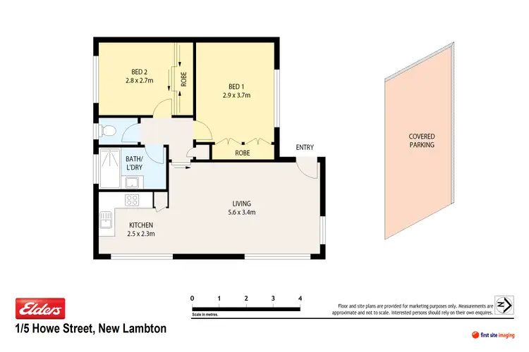 Floorplan of Homely unit listing, 1/5 Howe Street, Lambton NSW 2299