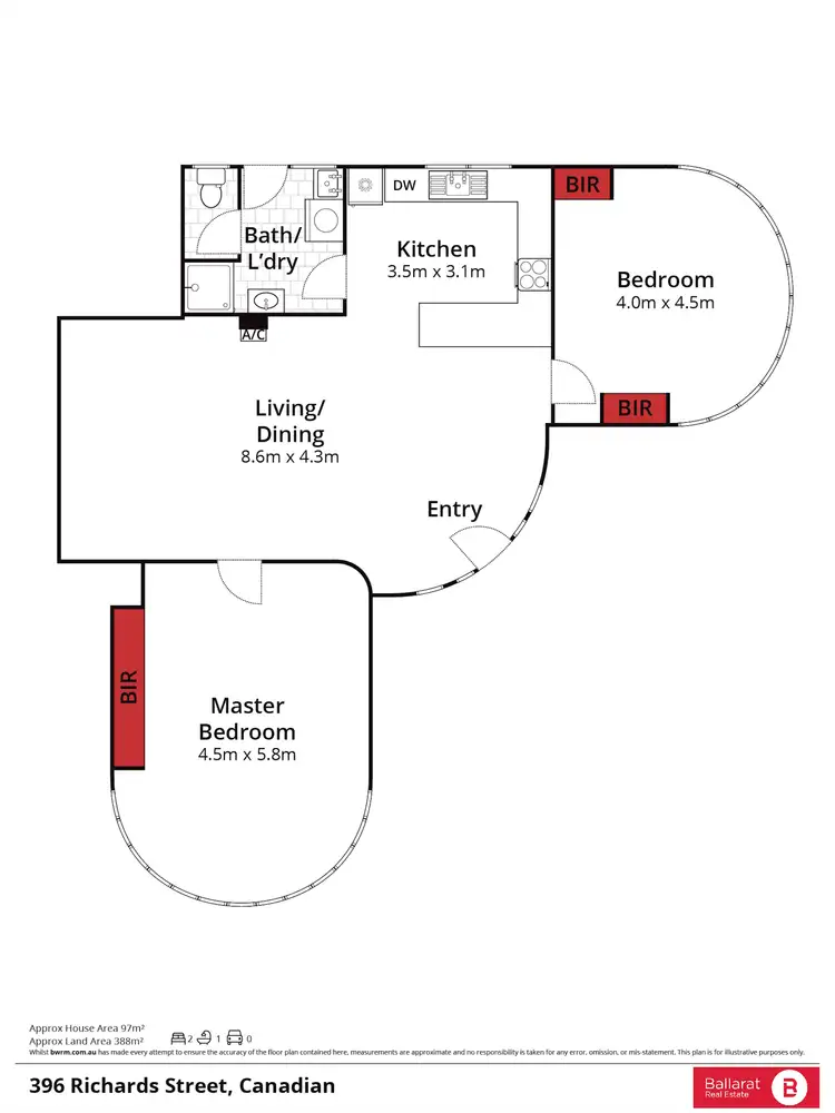 Floorplan of Homely house listing, 396 Richards Street, Canadian VIC 3350