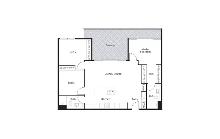 Floorplan of Homely unit listing, 113/12 Provan Street, Campbell ACT 2612
