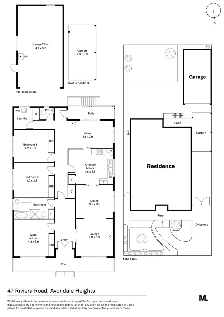 Floorplan of Homely house listing, 47 Riviera Road, Avondale Heights VIC 3034