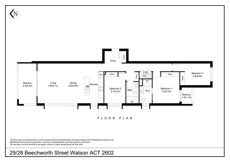 Floorplan of Homely apartment listing, 29/28 Beechworth Street, Watson ACT 2602