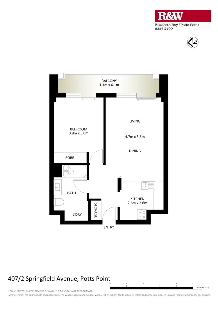 Floorplan of Homely apartment listing, 407/2 Springfield Avenue, Potts Point NSW 2011
