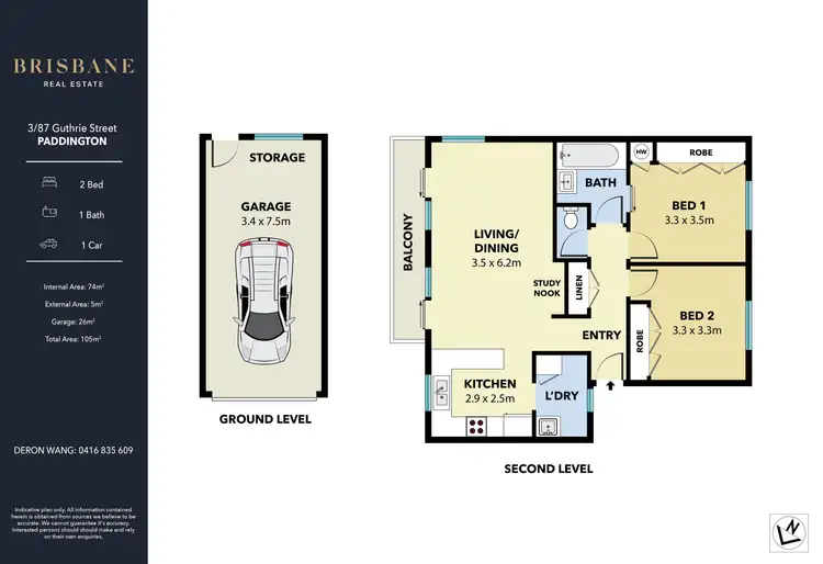 Floorplan of Homely unit listing, 3/87 Guthrie Street, Paddington QLD 4064