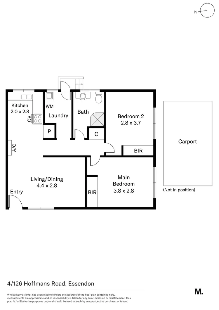Floorplan of Homely villa listing, 4/126 Hoffmans Road, Essendon VIC 3040
