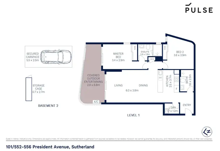 Floorplan of Homely apartment listing, 101/552-556 President Avenue, Sutherland NSW 2232