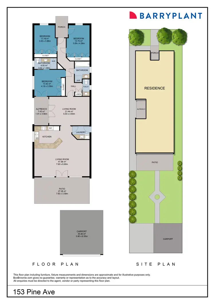 Floorplan of Homely townhouse listing, 153 Pine Avenue, Mildura VIC 3500