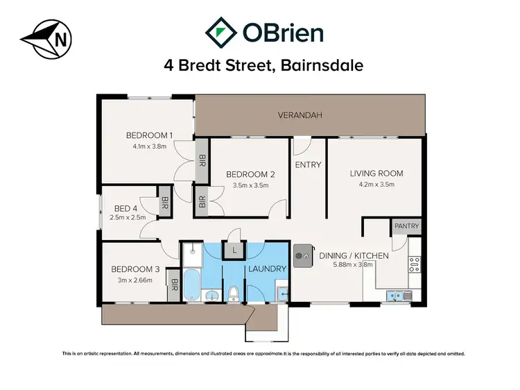 Floorplan of Homely house listing, 4 Bredt Street, Bairnsdale VIC 3875