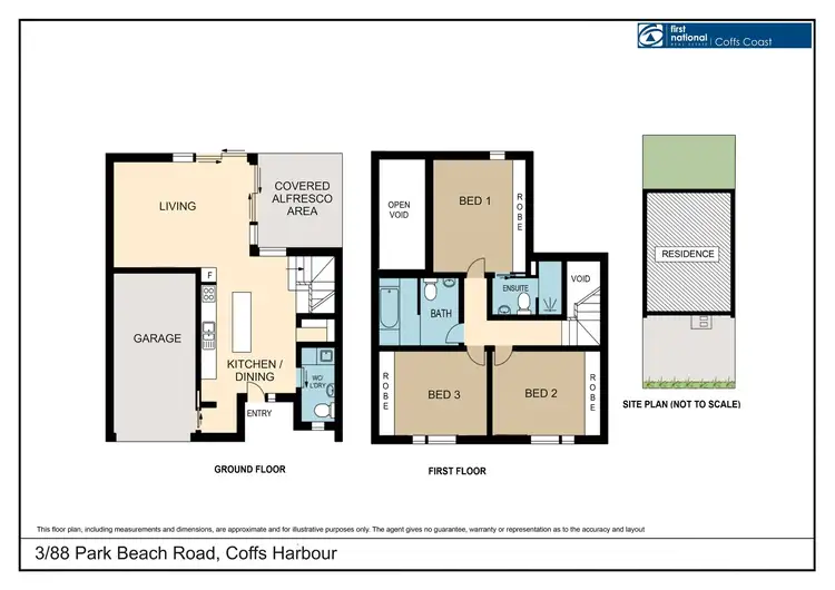 Floorplan of Homely townhouse listing, 3/88 Park Beach Road, Coffs Harbour NSW 2450