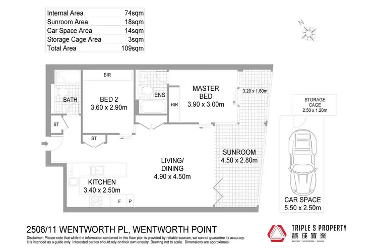Floorplan of Homely apartment listing, 2506/11 Wentworth Place, Wentworth Point NSW 2127