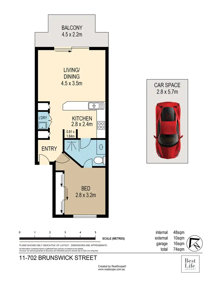 Floorplan of Homely apartment listing, 11/702 Brunswick Street, New Farm QLD 4005