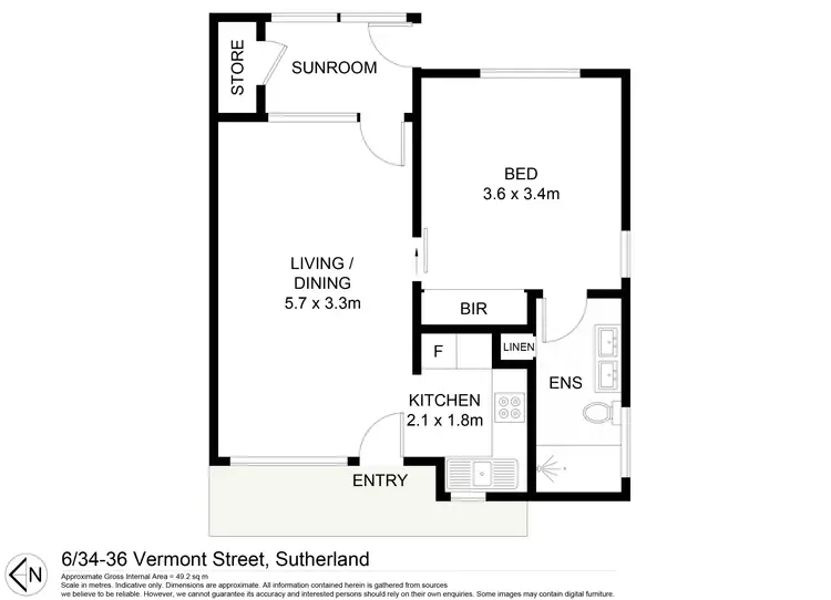 Floorplan of Homely apartment listing, 6/34-36 Vermont Street, Sutherland NSW 2232