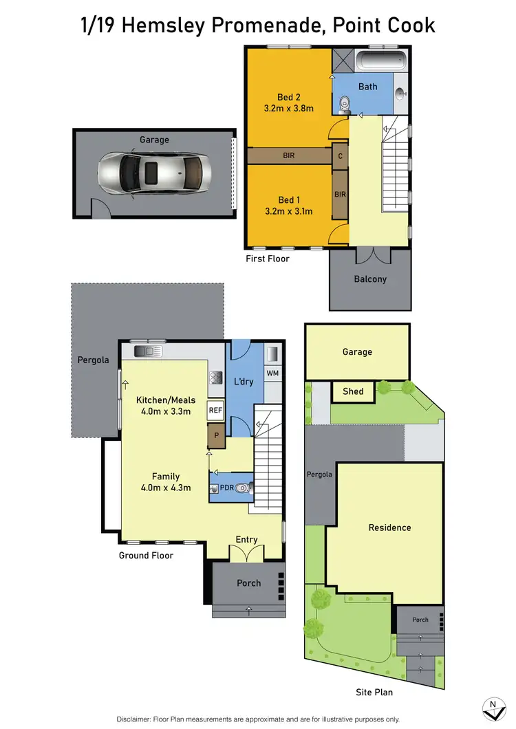 Floorplan of Homely townhouse listing, 1/19 Hemsley Promenade, Point Cook VIC 3030