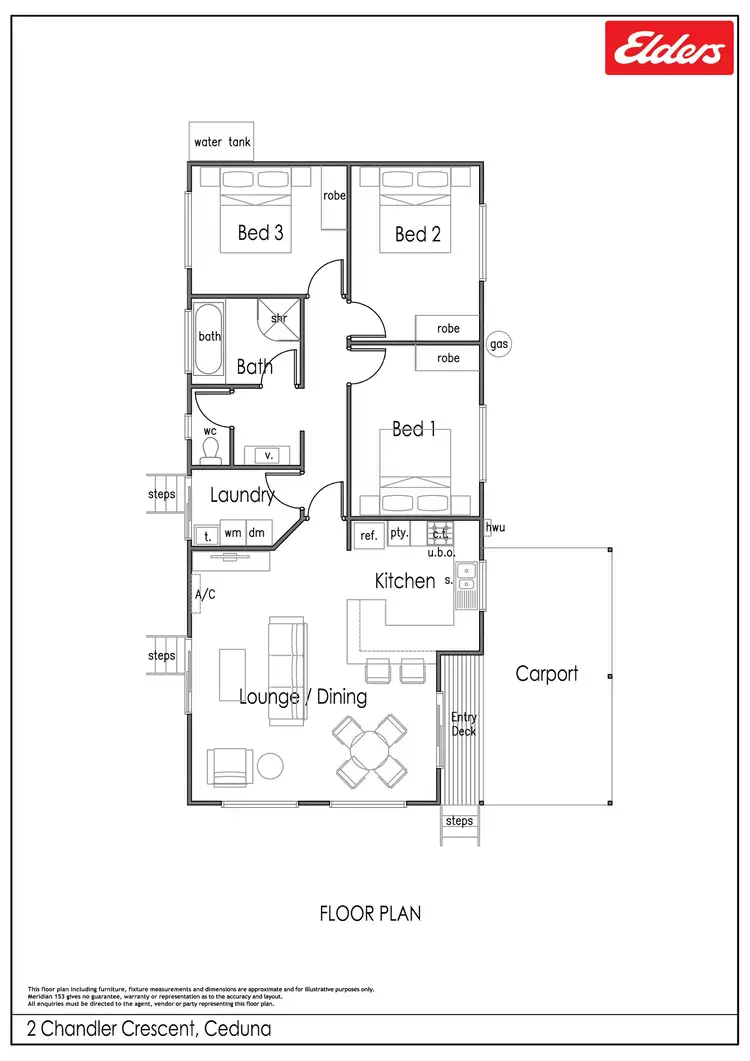 Floorplan of Homely house listing, 2 Chandler Crescent, Ceduna SA 5690