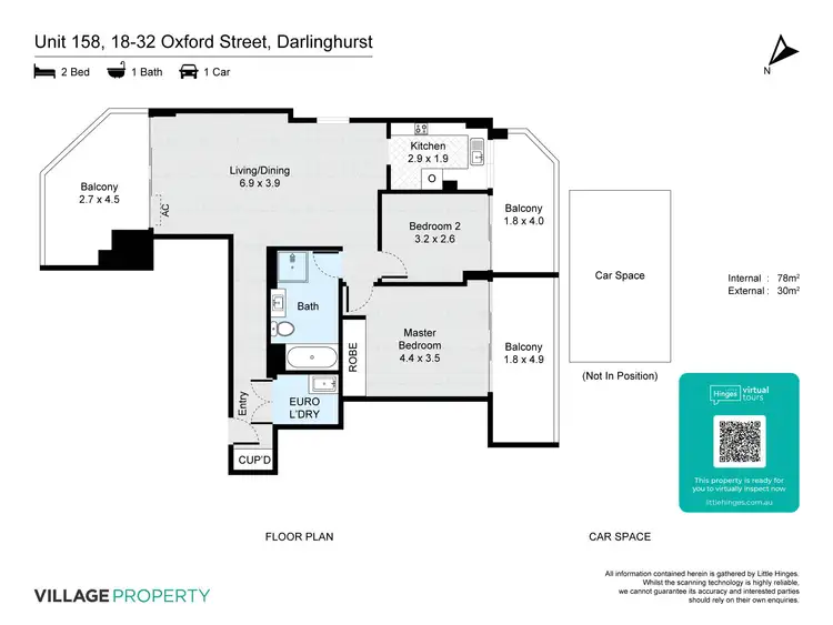 Floorplan of Homely apartment listing, 158/18-32 Oxford Street, Darlinghurst NSW 2010