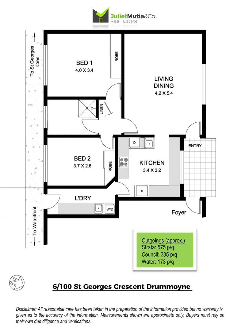 Floorplan of Homely unit listing, 6/100 St Georges Crescent, Drummoyne NSW 2047
