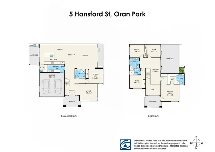 Floorplan of Homely semi-detached listing, 5 Hansford Street, Oran Park NSW 2570