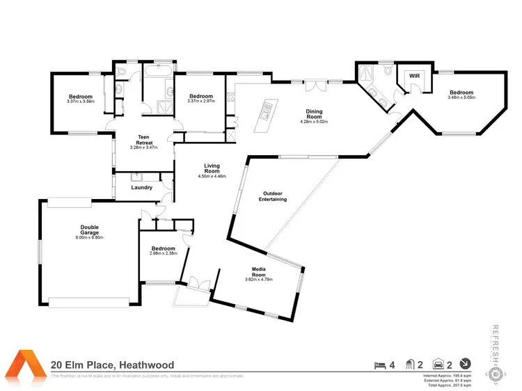 Floorplan of Homely house listing, 20 Elm Place, Heathwood QLD 4110