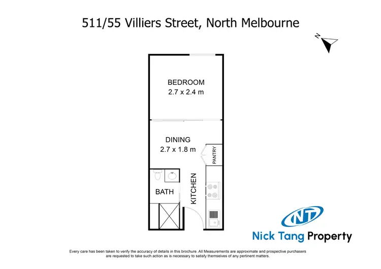 Floorplan of Homely apartment listing, 511/55 Villiers Street, North Melbourne VIC 3051