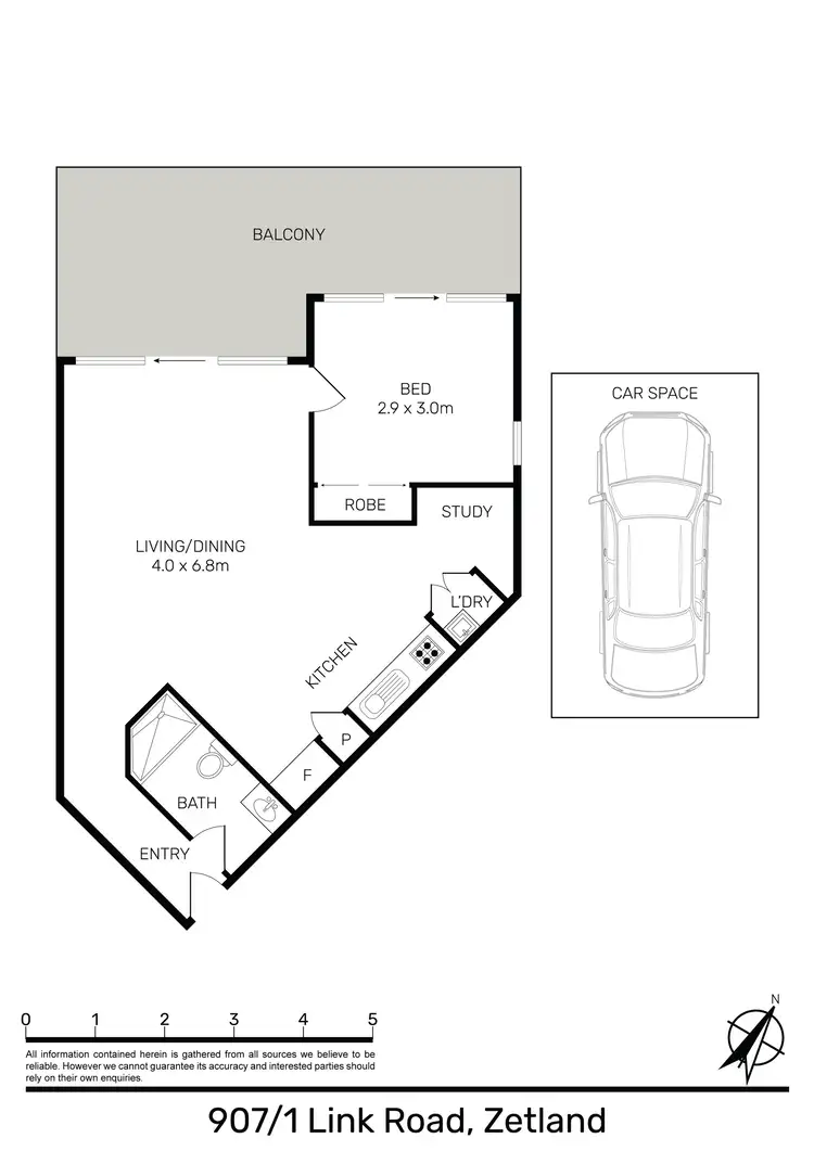 Floorplan of Homely apartment listing, 907/1 Link Road, Zetland NSW 2017