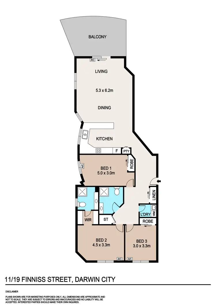Floorplan of Homely unit listing, 11/19 Finniss Street, Darwin City NT 800