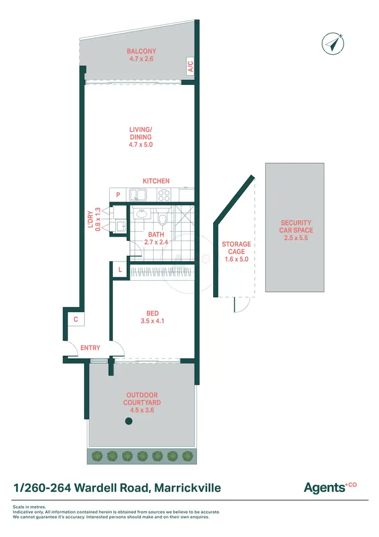 Floorplan of Homely apartment listing, 1/260-264 Wardell Road, Marrickville NSW 2204